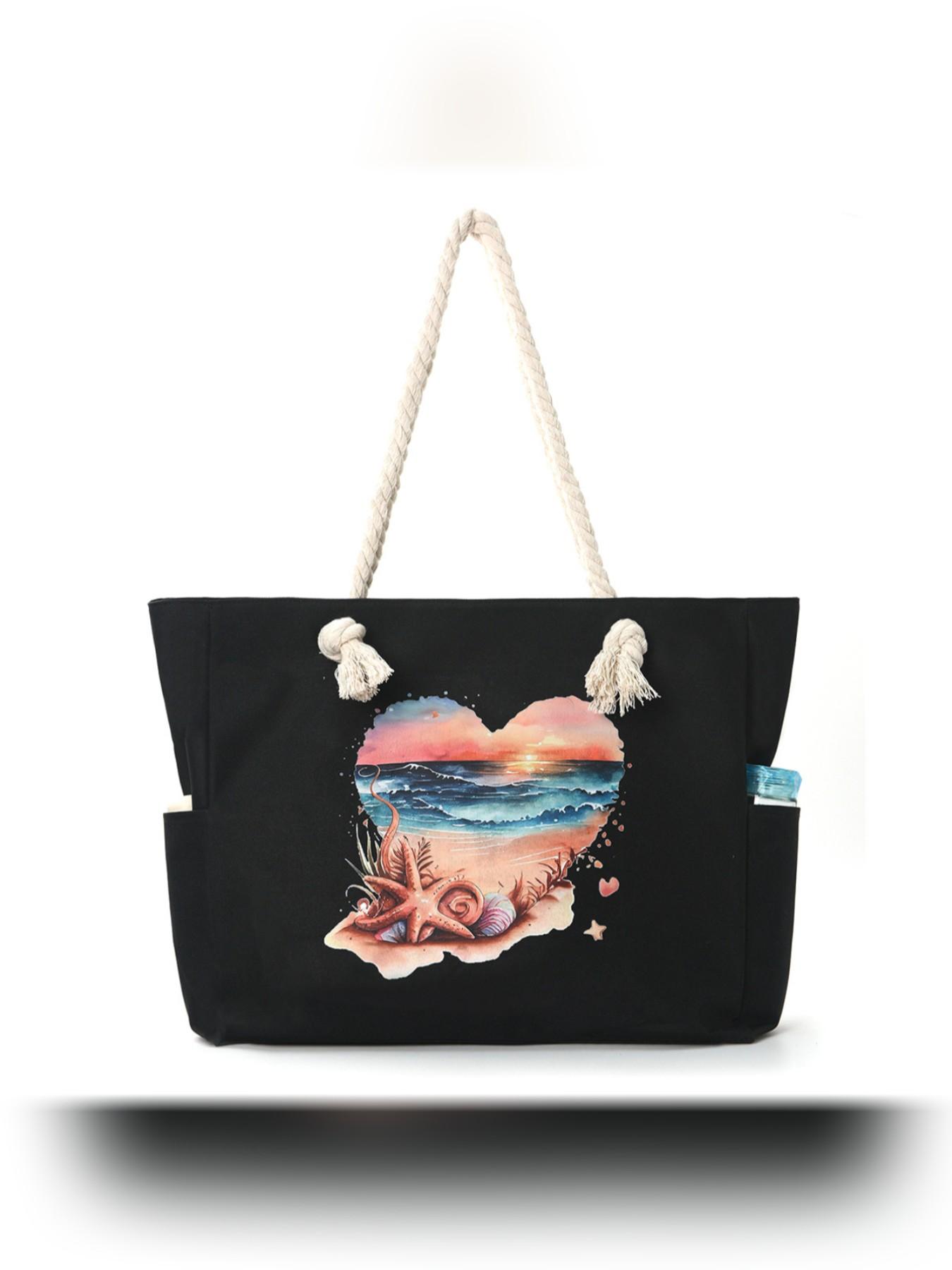 Large Capacity Turtle Beach Bag for Women, Casual Crossbody Backpack, Simple and Versatile Canvas Storage Bag, Ideal for Daily Use and Travel