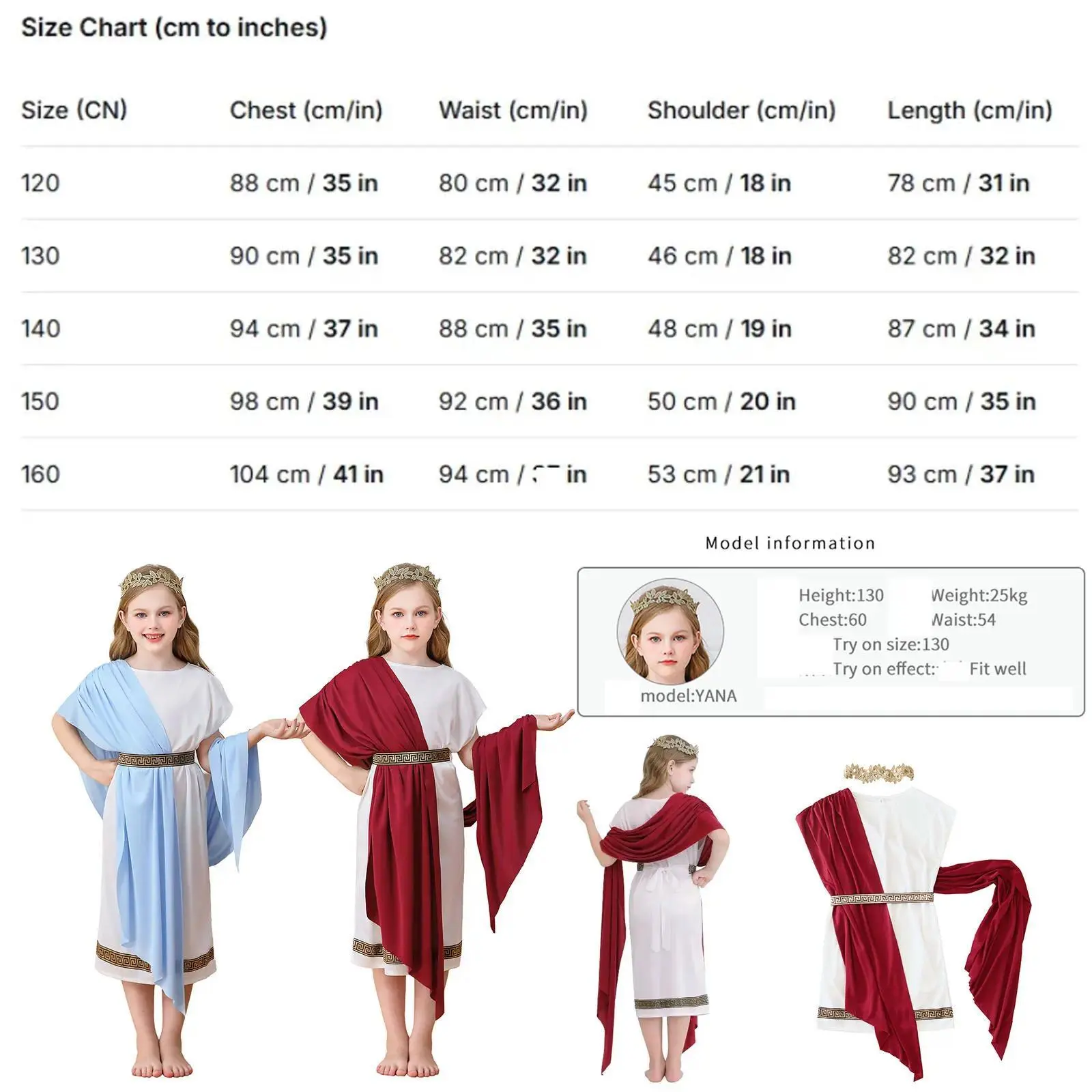 Girls White Angel Costume Greek God Robe Halloween Cosplay Dress Role Play Carnival Performance Dress with Wings Hair Hoop Dress
