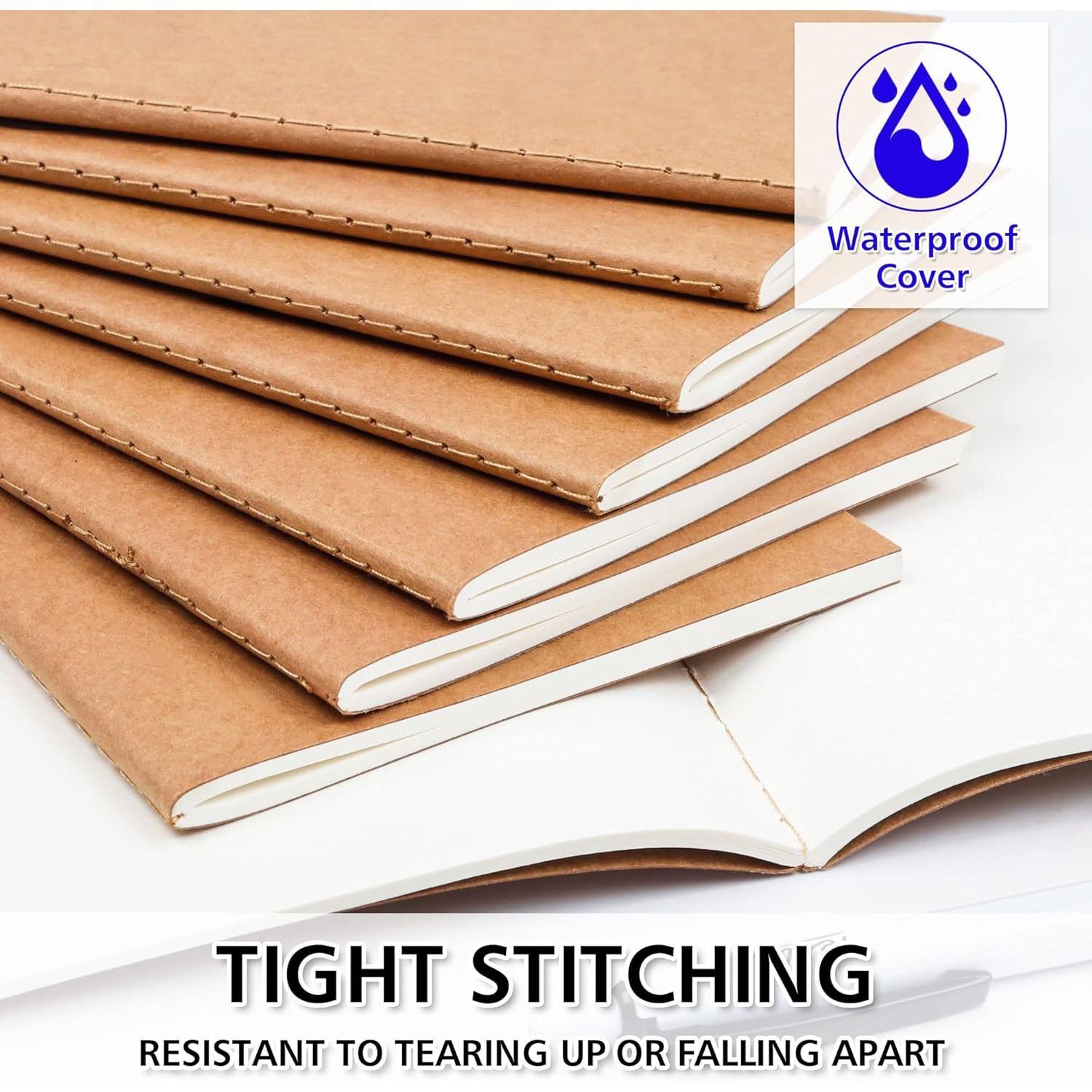170 Pack Blank  Notebooks, Unlined Sketchbook Mini Cute Note Pad for Drawing Writing, Journal Bulk For  Students Office School Supplies, A6, 48 Pages, 4.25" X 5.5", Black and Brown