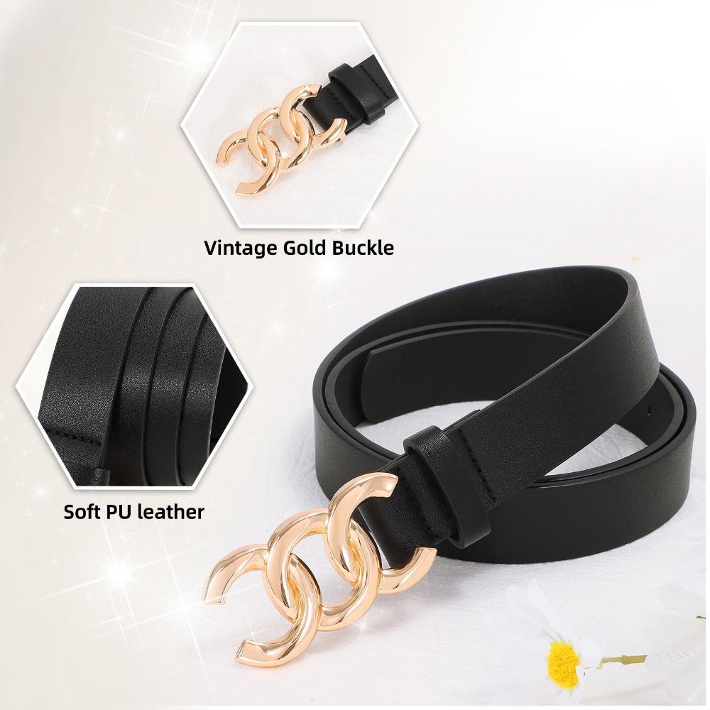 JASGOOD 3 Pack Women's Belts for Jeans Pants Fashion Waist Belts for Ladies Leather Belts