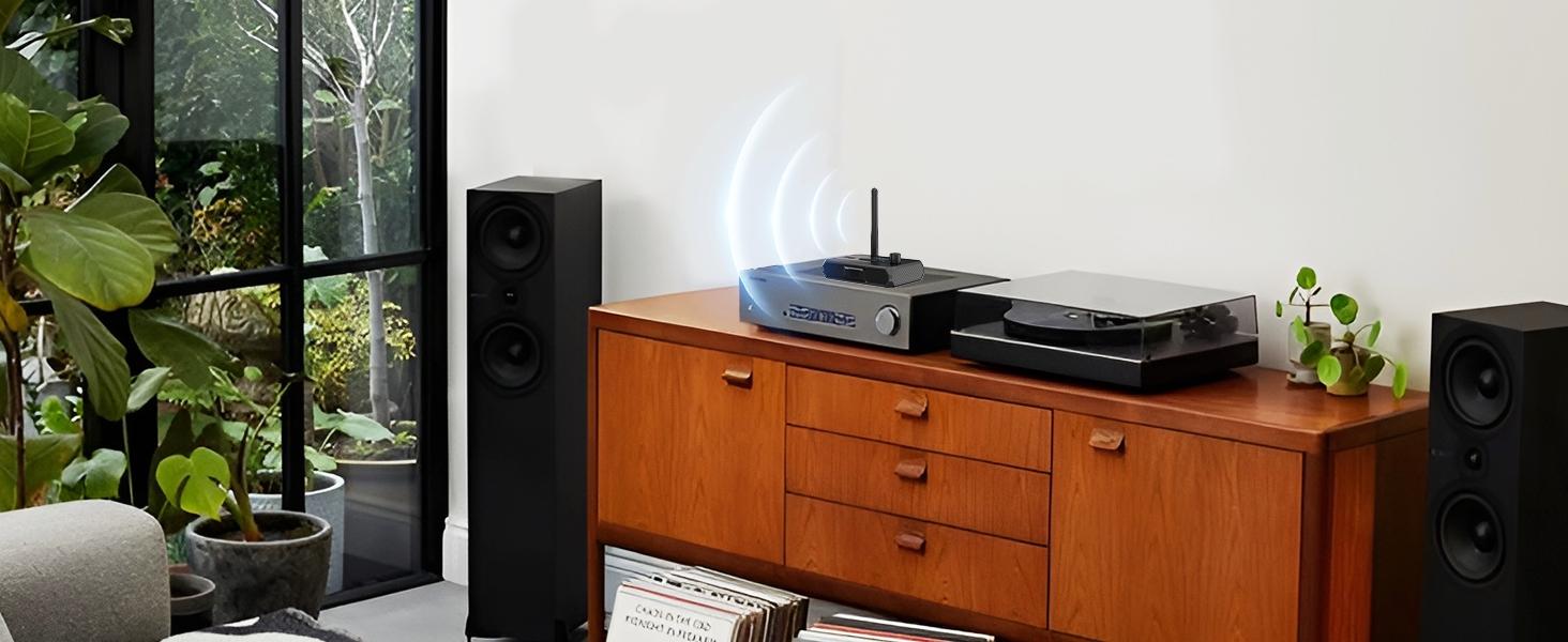 Wireless 5.3 Receiver, Home Stereo Audio Adapter, HD Music Streaming, Supports Fiber Optic and 3.5mm Interface, Speaker Adapter, Modern Audio Technology