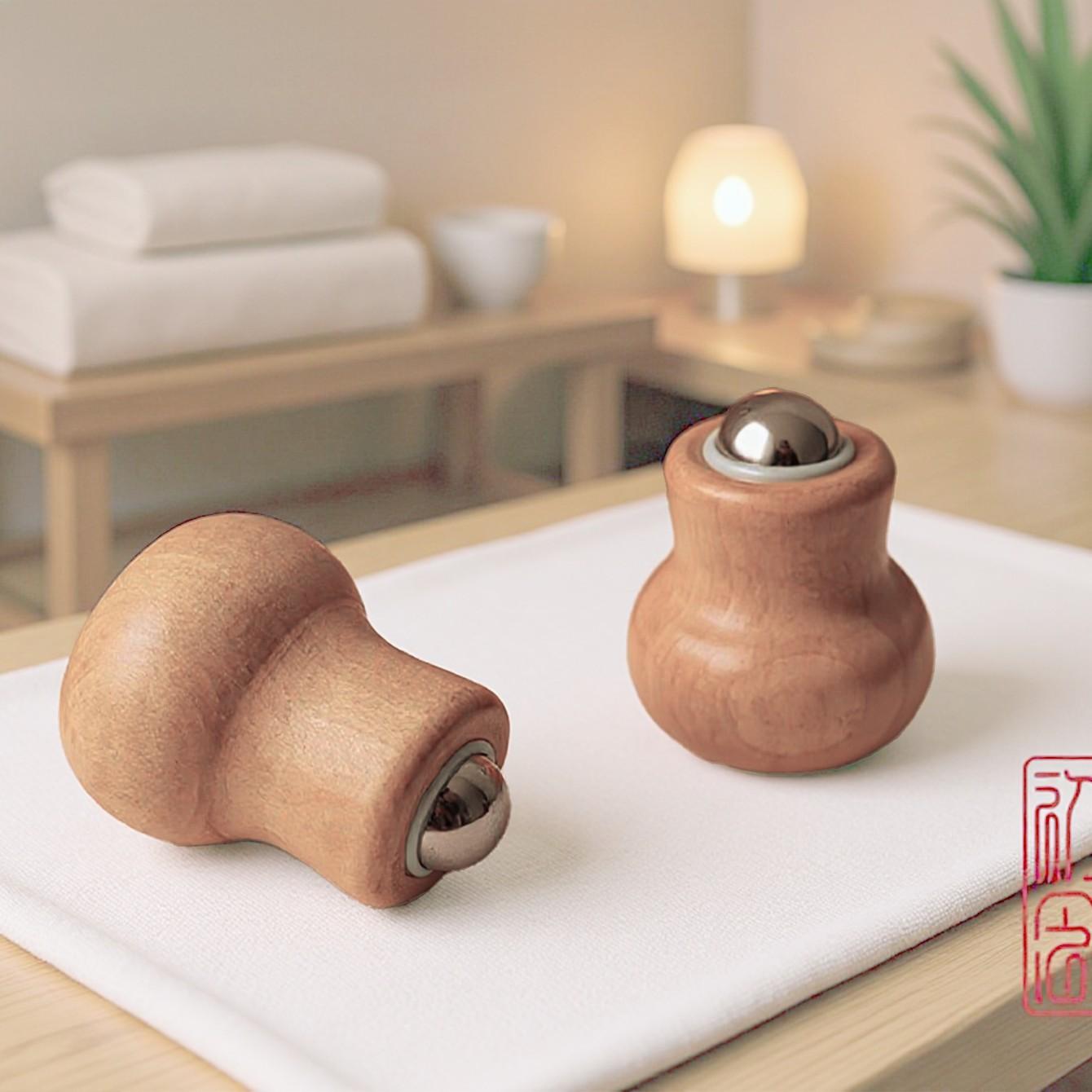 Spherical Massage Tool — Creative Face & Full-Body Massager | Compact & Portable Wooden Design | Ideal for Home & Office Use | Acupoint Massage Device | Mother's Day Gift