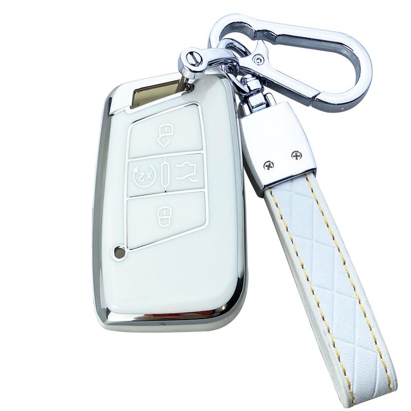 Key Fob Cover Case Compatible with VW Atlas Arteon Golf Jetta Passat Tiguan Taos Skoda Kodiaq Superb Accessories