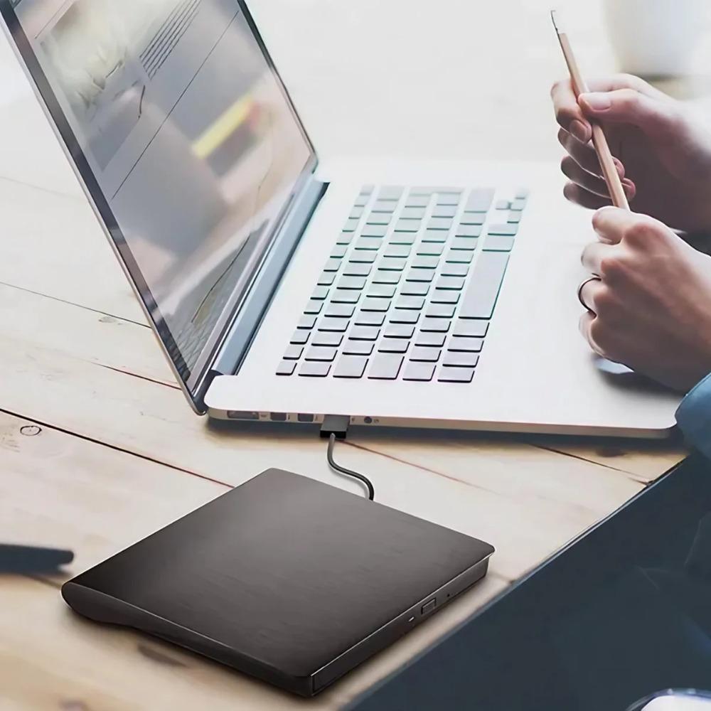 USB 3.0 Ultra-Thin External CD/DvD Burner Drive for Laptop & PC, Portable DVd-ROM Rewriter with High-Speed Data Transfer, Plug & Play, No Driver Needed, Compatible with Windows & Mac.