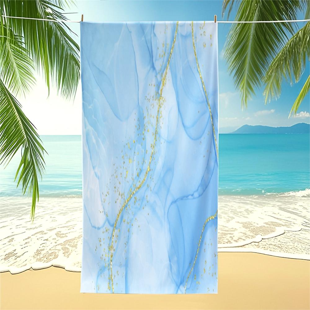 Fluid Ink Watercolor Beach Towel, Niche Artistic Design, Quick Dry Skin-friendly Lightweight Portable, Perfect for Seaside Vacation Photoshoot Daily Use