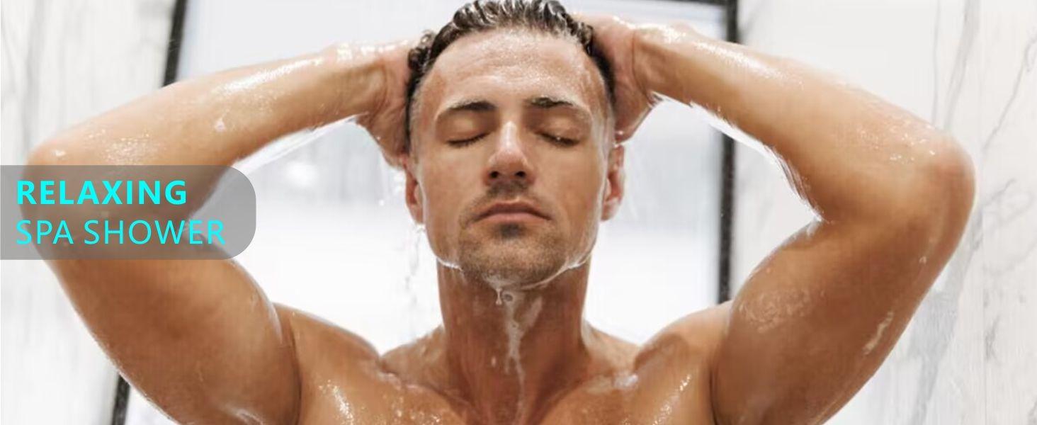 10 Inch High Pressure Rain Shower Head -Shower Heads with 2 Modes Handheld Spray Combo-  shower head with 78" Hose - Powerful Shower Spray Against Low Pressure Water with Long Hose