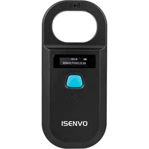 Pet Microchip Scanner Rechargeable RFID EMID Micro Chip Reader 134.2kHz 125kHz 15 Digits Pet Chip ID Scanner for Animal Pigs Dogs Cats (190A)