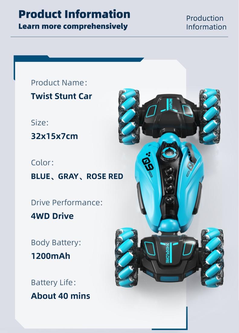 2.4GHz Gesture Sensing RC Stunt Car, Dual Remote Control, Spray Function, 360° Rotating Drift RC Cars with Lights & Music, Perfect Gift for Birthdays & Christmas 2.4GHz Gesture Sensing RC Stunt Car, Dual Remote Control, Spray Function, 360° Rotating Drift RC Cars with Lights & Music, Perfect Gift for Birthdays & Christmas