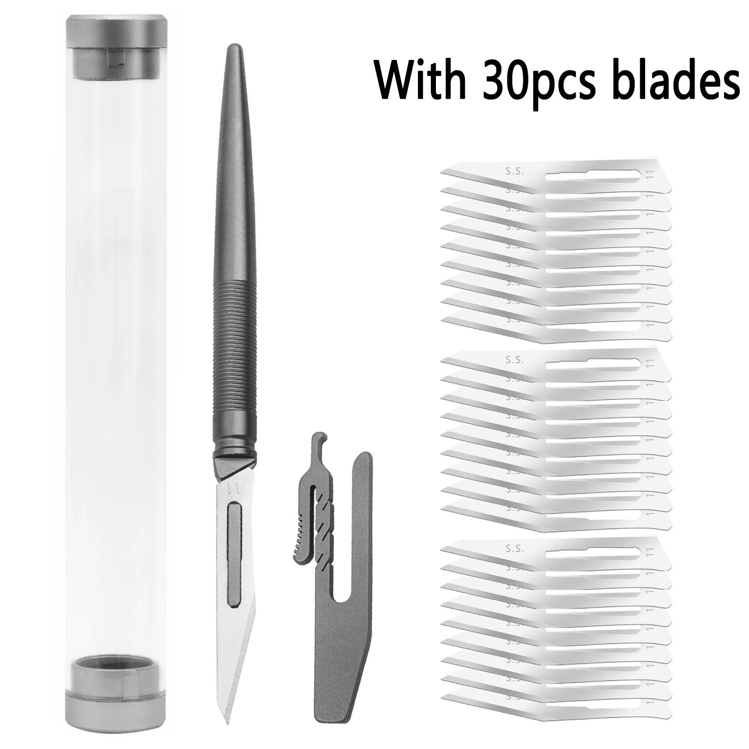 DIY Knife Set with Titanium Alloy Handle, Ergonomic Grip, Durable and Replaceable Blades, Ideal for DIY Projects and Crafts, High-Quality Tools