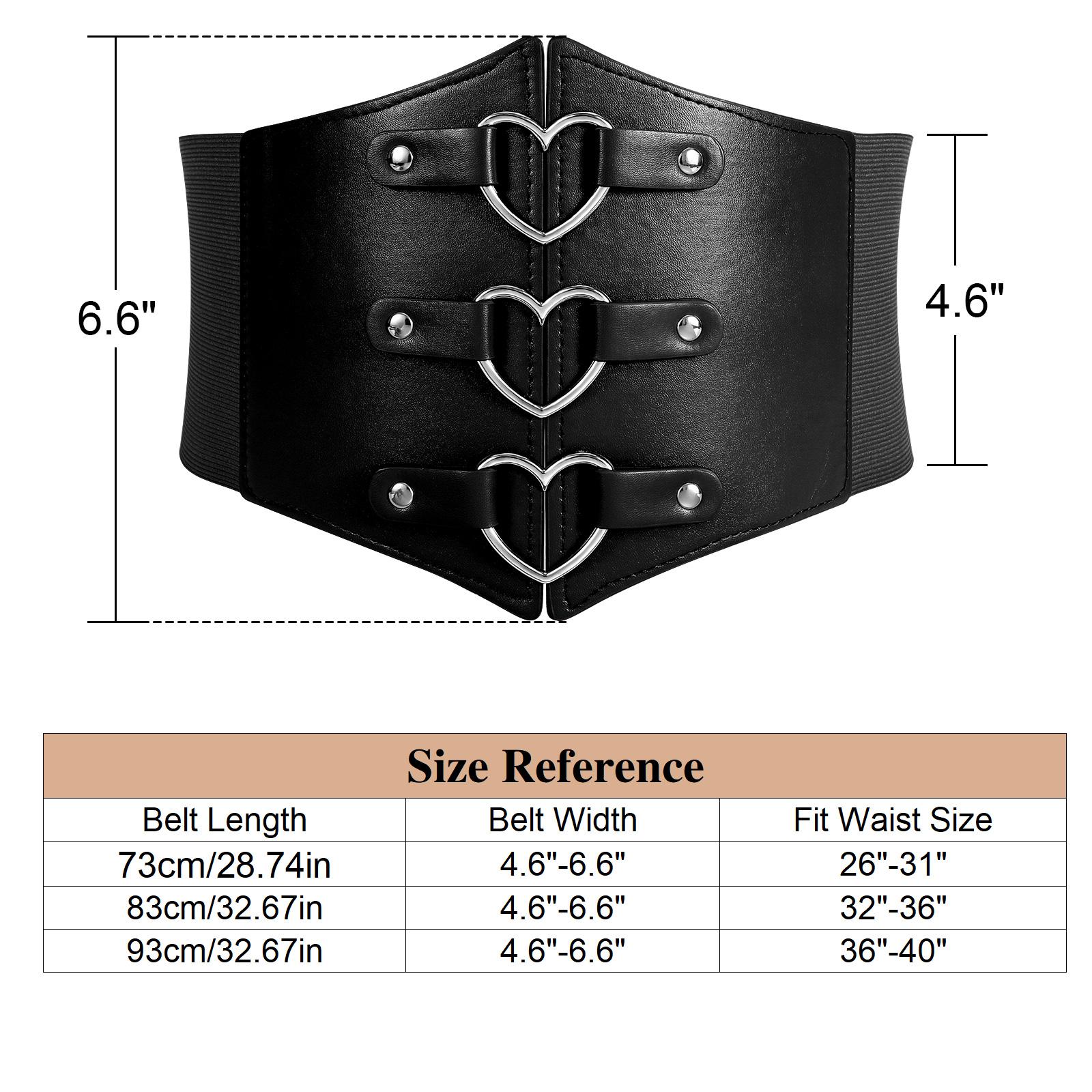 JASGOOD Women Corset Belt Metal O-Ring Heart-Ring Wide Elastic Waspie Waist Belt for Daily Cosplay Halloween Costumes JASGOOD Women Corset Belt Metal O-Ring Heart-Ring Wide Elastic Waspie Waist Belt for Daily Cosplay Halloween Costumes