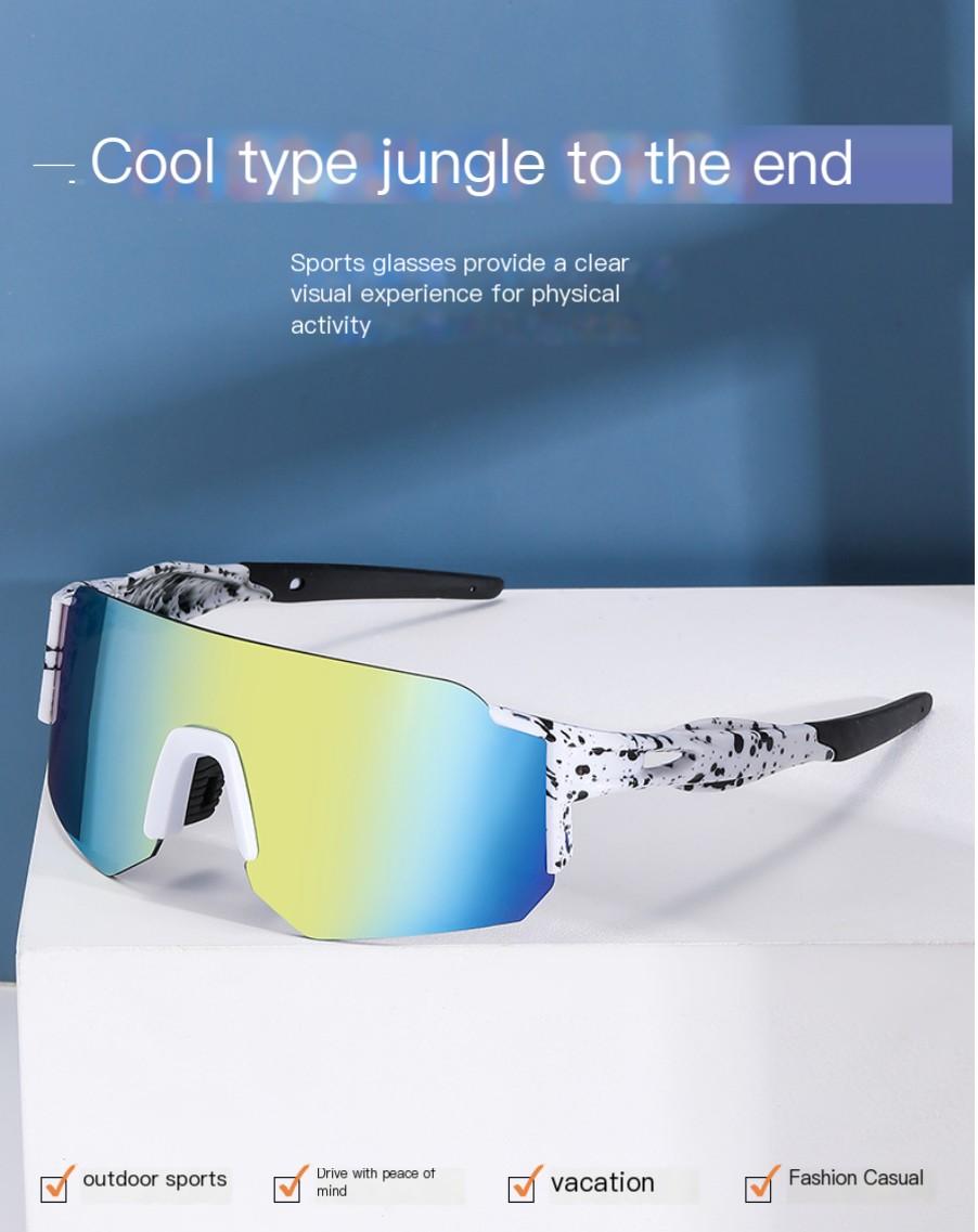Best-selling cycling glasses, colorful one-piece film sunglasses, windproof and UV-proof outdoor sports glasses