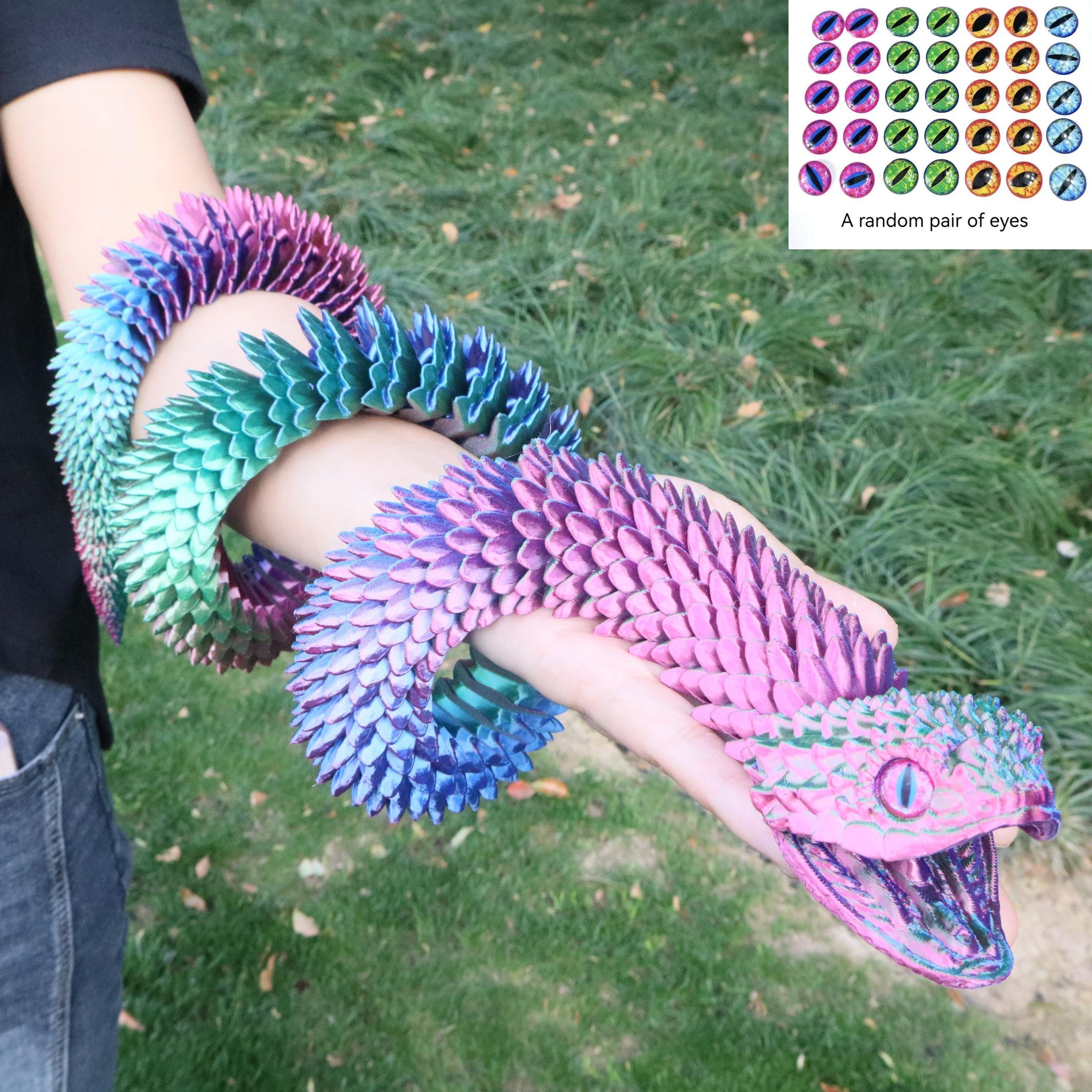 3D Printed Python Model 110cm/43.31inch, Creative Snake Decoration with Realistic Eyes, Home Decor, Creative Modern Decoration, Indoor Outdoor Use, Lifelike Design, Interior Decoration Accessories