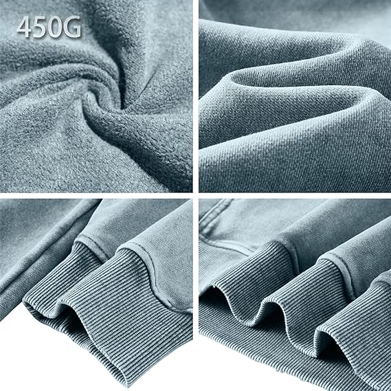 FAIABLE Unisex Cozy Street Fashion Distressed Hoody Style Long Sleeve Soft Fabric Solid Color Fade Craft Elastic Fit Pullover Sweatshirts for Men & Women FAIABLE Unisex Cozy Street Fashion Distressed Hoody Style Long Sleeve Soft Fabric Solid Color Fade Craft Elastic Fit Pullover Sweatshirts for Men & Women