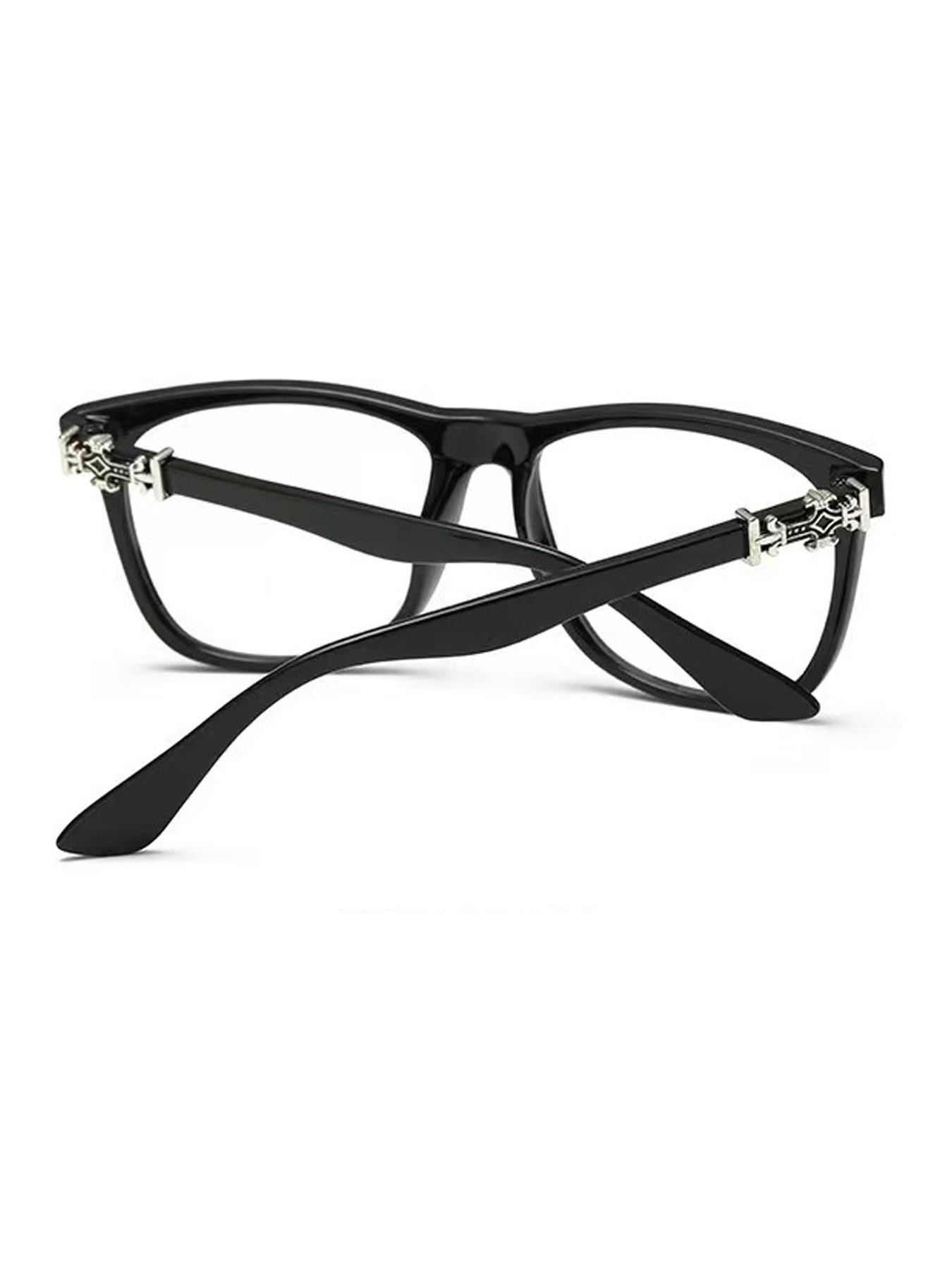Fashion Versatile Retro Square Frame Glasses, Stylish Square Frames, Anti-Blue Light Flat Lens, Casual Style, PC Material, All Seasons, Fda Registered