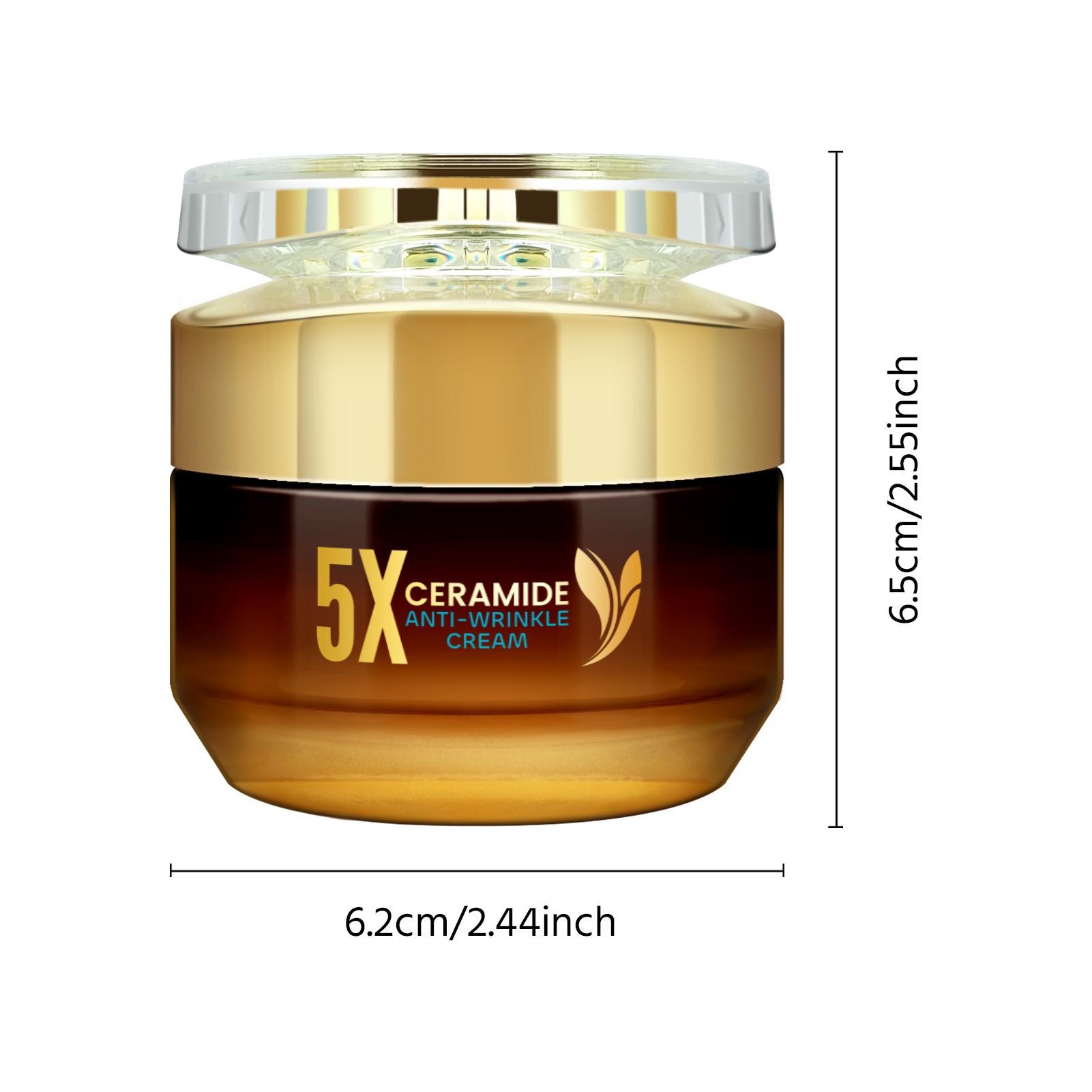 Ceramide Repair Anti-Wrinkle Face Cream, Deep Hydration, Fade Fine Lines, Improve Dark Circles, Gentle on Skin, 50g, Contains Ceramide, Centella, Ha