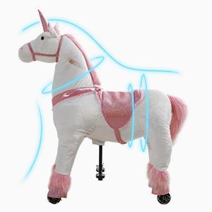 Linor Unicorn Ride on Toy for Girls 4 to 8 Years, Soft Plush Horse Riding with Steering Handle, Weight Capacity 165 LBS, No Batteries or Electricity Cute Play Linor Unicorn Ride on Toy for Girls 4 to 8 Years, Soft Plush Horse Riding with Steering Handle, Weight Capacity 165 LBS, No Batteries or Electricity Cute Play