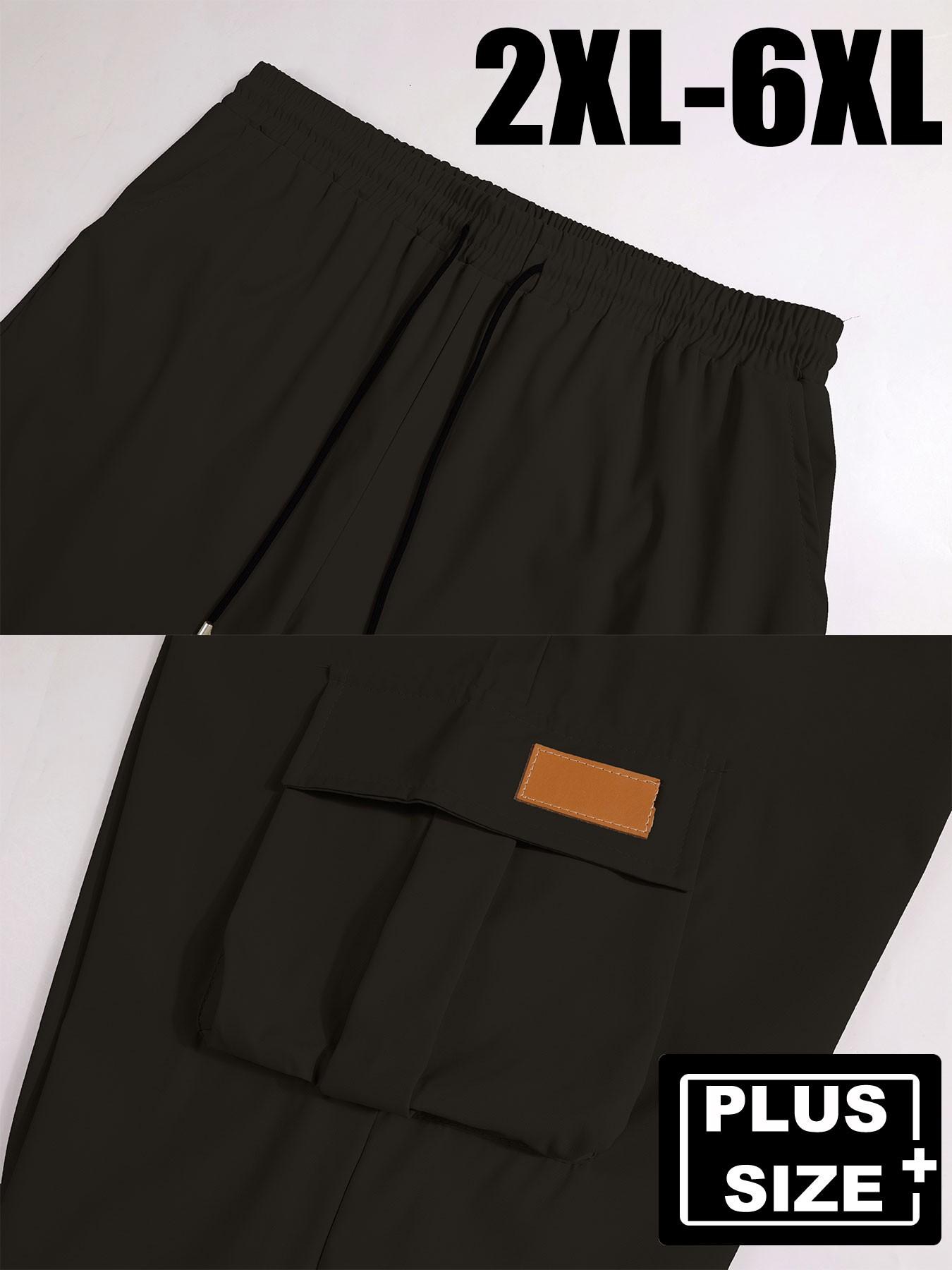 Men's Plus Size All-Season Drawstring Pants, Versatile Workwear Long Pants, Suitable for Outdoor Gatherings, Sports, Casual Walks