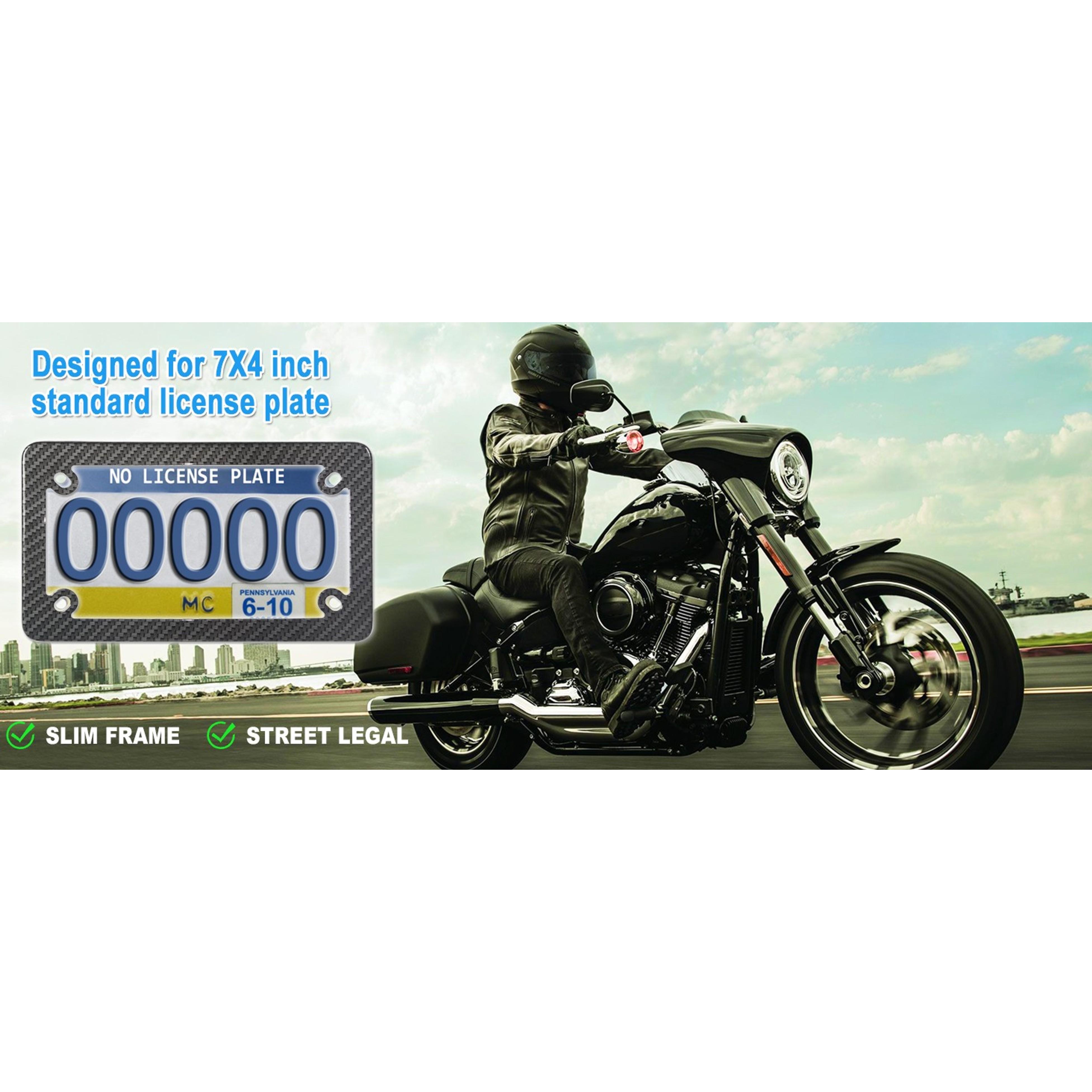 Carbon Fiber Motorcycle License Plate Frame with Stainless Steel HolderGift