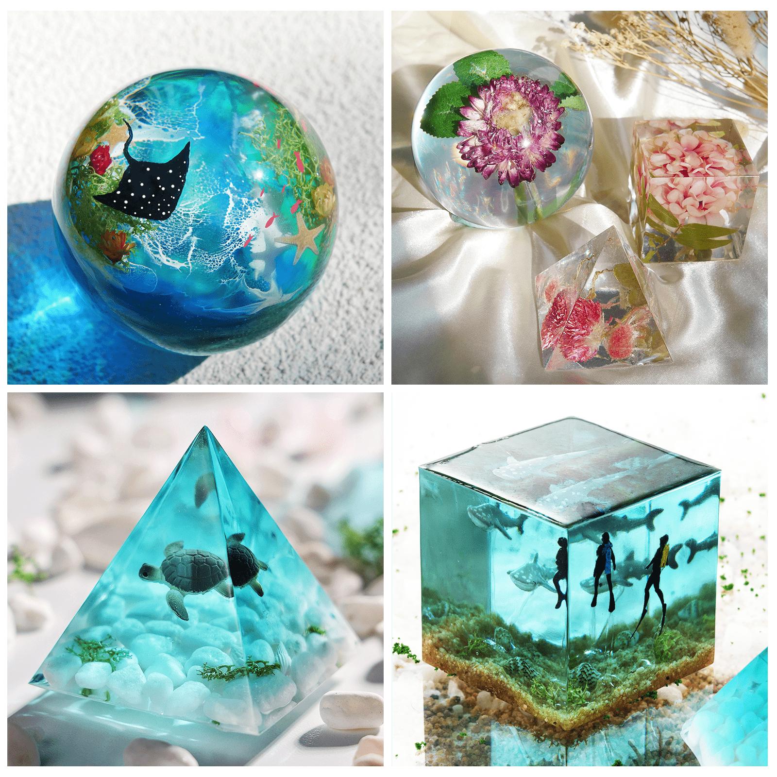 16oz Epoxy Resin Coaster Molds Kit for Beginners,Include Epoxy Resin,Coaster Molds, and Mica Powder for Resin Casting, Ideal Christmas Gift Set - LET'S RESIN