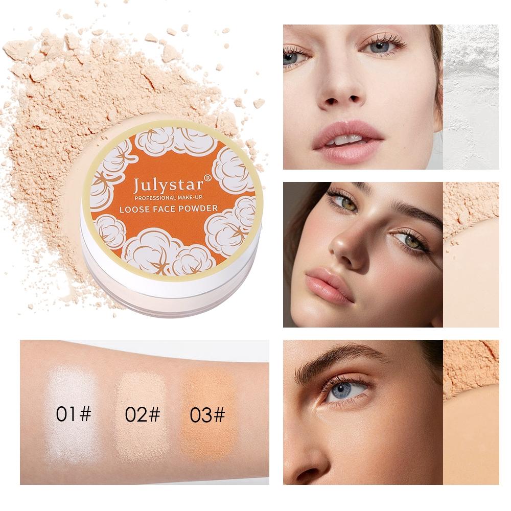 3 Shades Oil-Control Loose Setting Powder, Blur Pores, Smooth Matte, Long-Lasting, Waterproof, Natural Look for Daily & Party