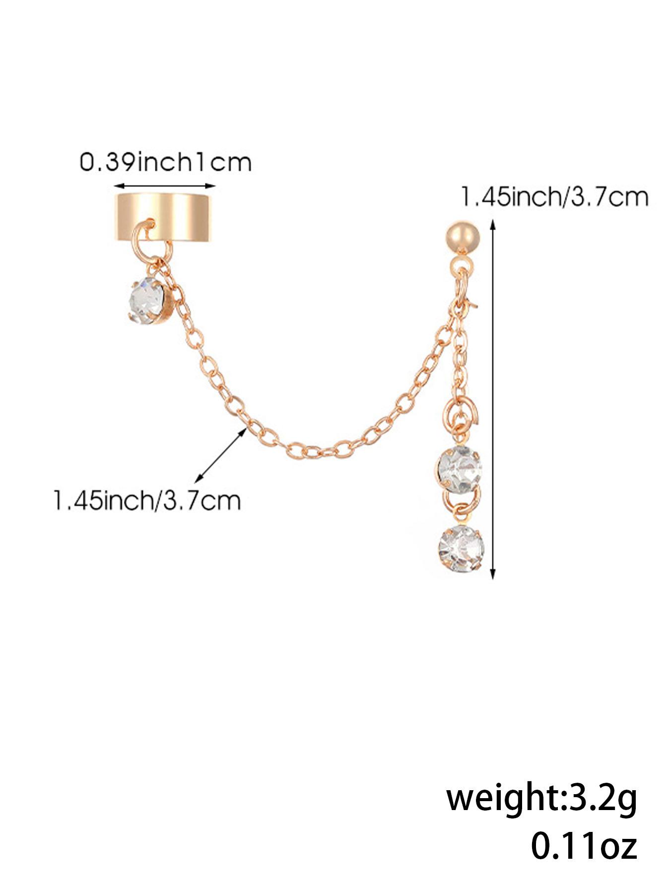 Elegant Dangle Earrings for Women, Chic Fringe Ear Cuffs, Hip-Hop Style Zirconia Drop Earrings, Chain Design, Perfect Gift for Friends