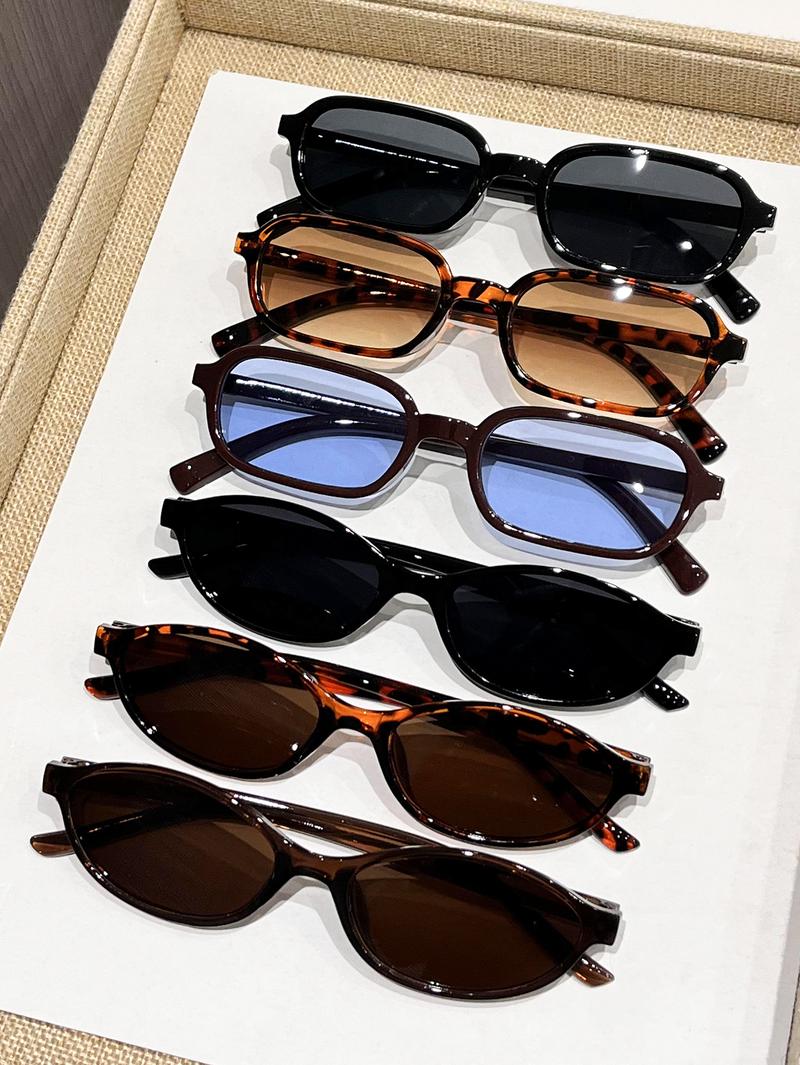 6 Pairs Small-Frame Trendy Vintage Sunglasses for Men and Women, Stylish Travel Sunglasses for Everyday Use, Versatile UV-Protection Glasses