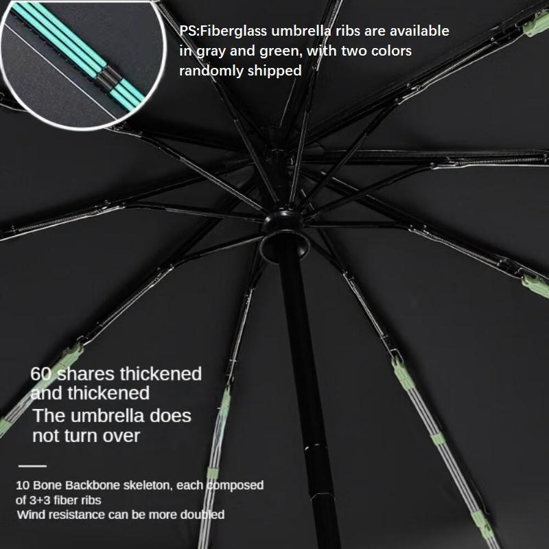 Creative Ring Handle 10k Dual Bone Rain Umbrella Set, Windproof Waterproof, Portable Design, Automatic Opening, Four-Piece Combination, Folding Umbrella, Rainproof Umbrella