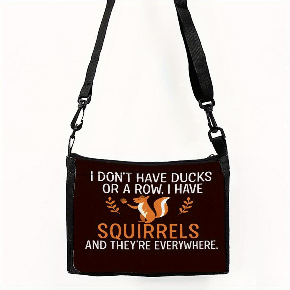 7 Cute squirrel canvas compact shoulder bag, party accessories, must-have for trend lovers 7.14