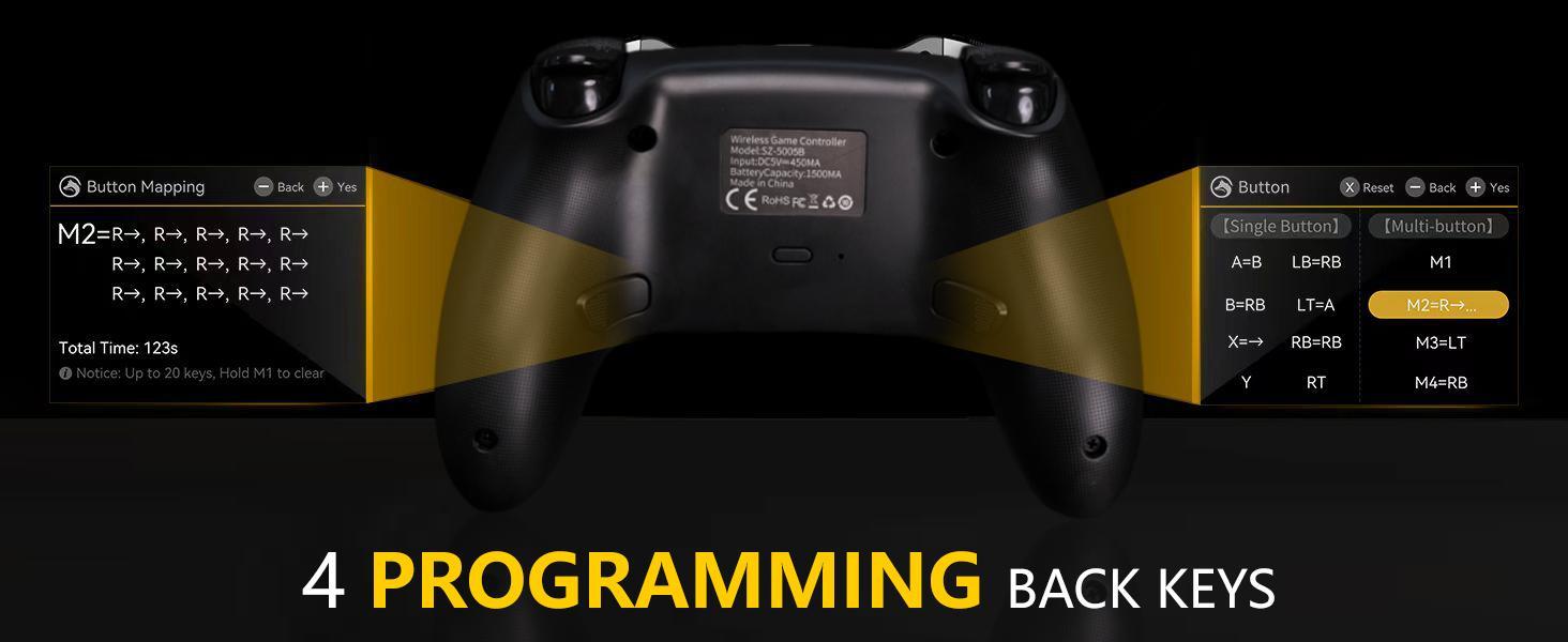 Wireless Pink gradient Controller for PS5 Pro/PS-5/PC/Mac/Steam Deck with Hall Effect joystick trigger/Back Paddles/Cool RGB/TURBO/headphone Jack - Built-in Speakers Support P-S5 Console Audio