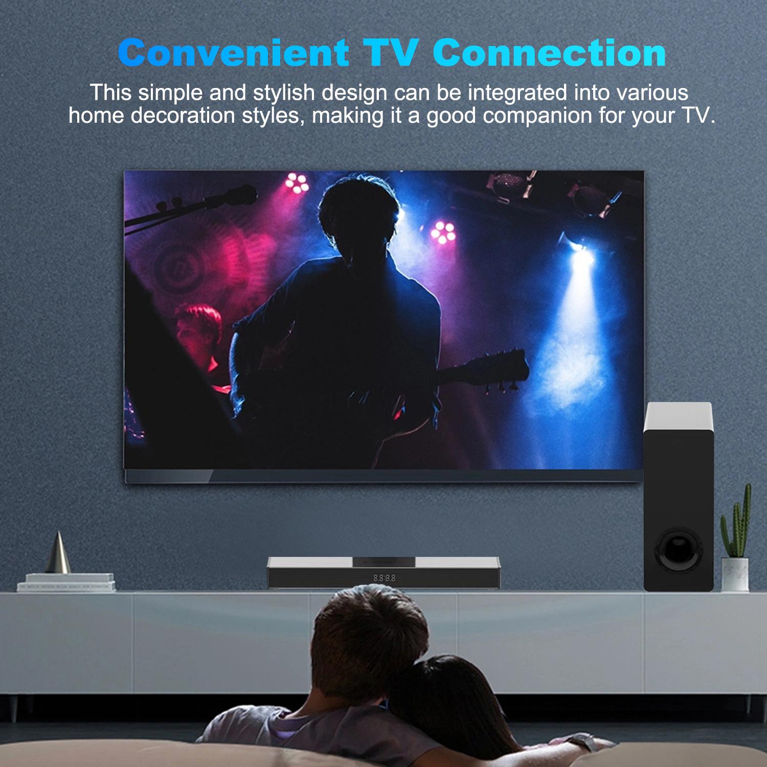 2.1ch Soundbar with 160 Watt Powerful Wired Sub woofer For TV PC, S-Force PRO Front Surround Sound Digital, Black