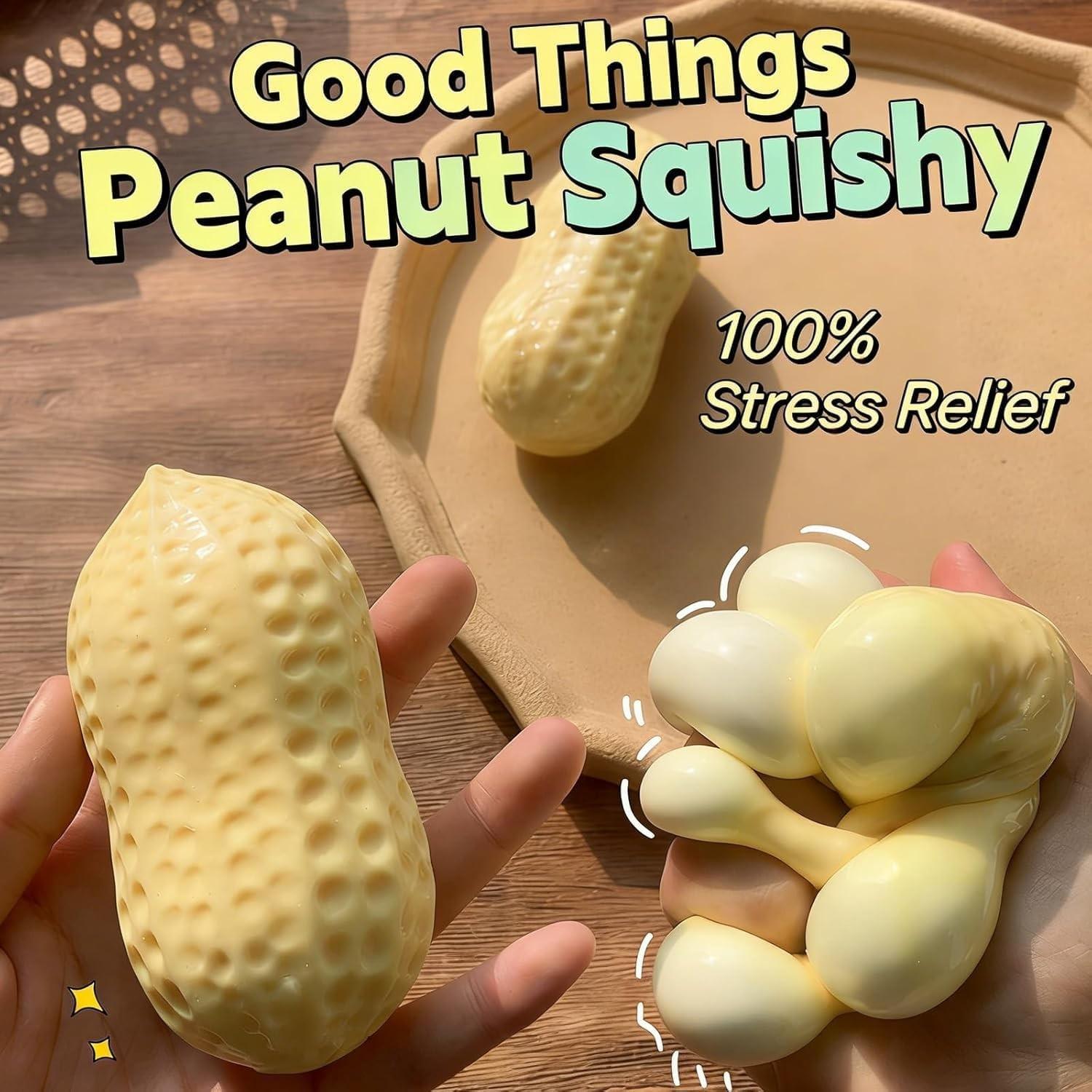 Crunchy Peanut Squishy for Adults, Sensory Squishies, 1 PC Slow-Rising Squeeze Toy, Stress Relief Sensory Fidget Toy