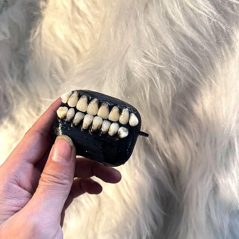 Horror Big Teeth Earphone Case, Bite-Resistant Protective Cover for 3rd & 4th Gen Headphones Pro/2/3, Shockproof Stereo Design, Earbuds, Headset