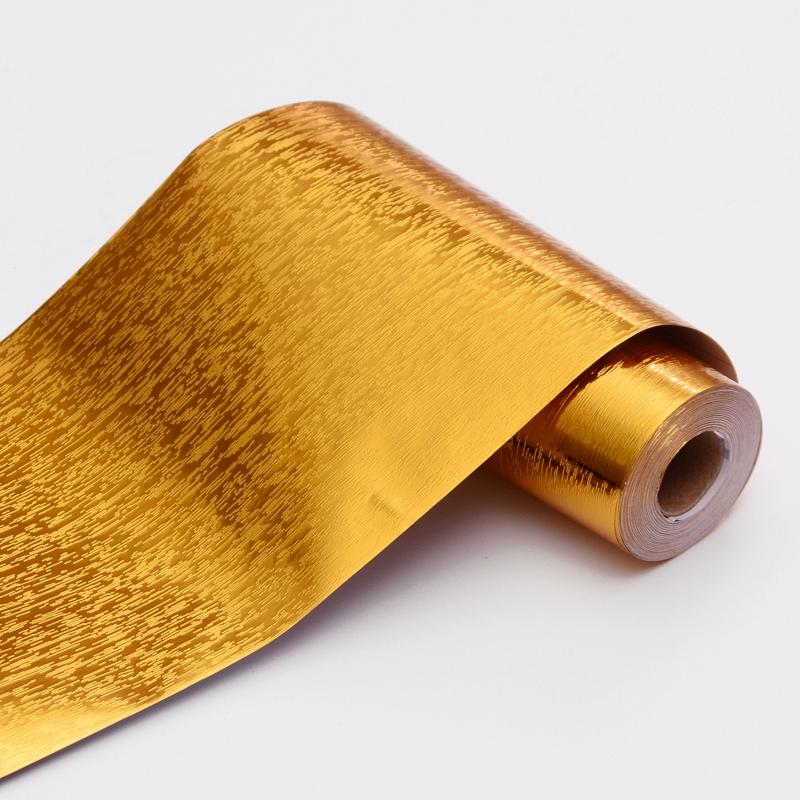 Gold Wallpaper Self-Adhesive Cleanable Removable Peel and Stick Refrigerator Speaker Dryer Cabinet Oven Appliances Furniture Renovation Kitchen Glitter Wallpaper 17.7" X 78.7"