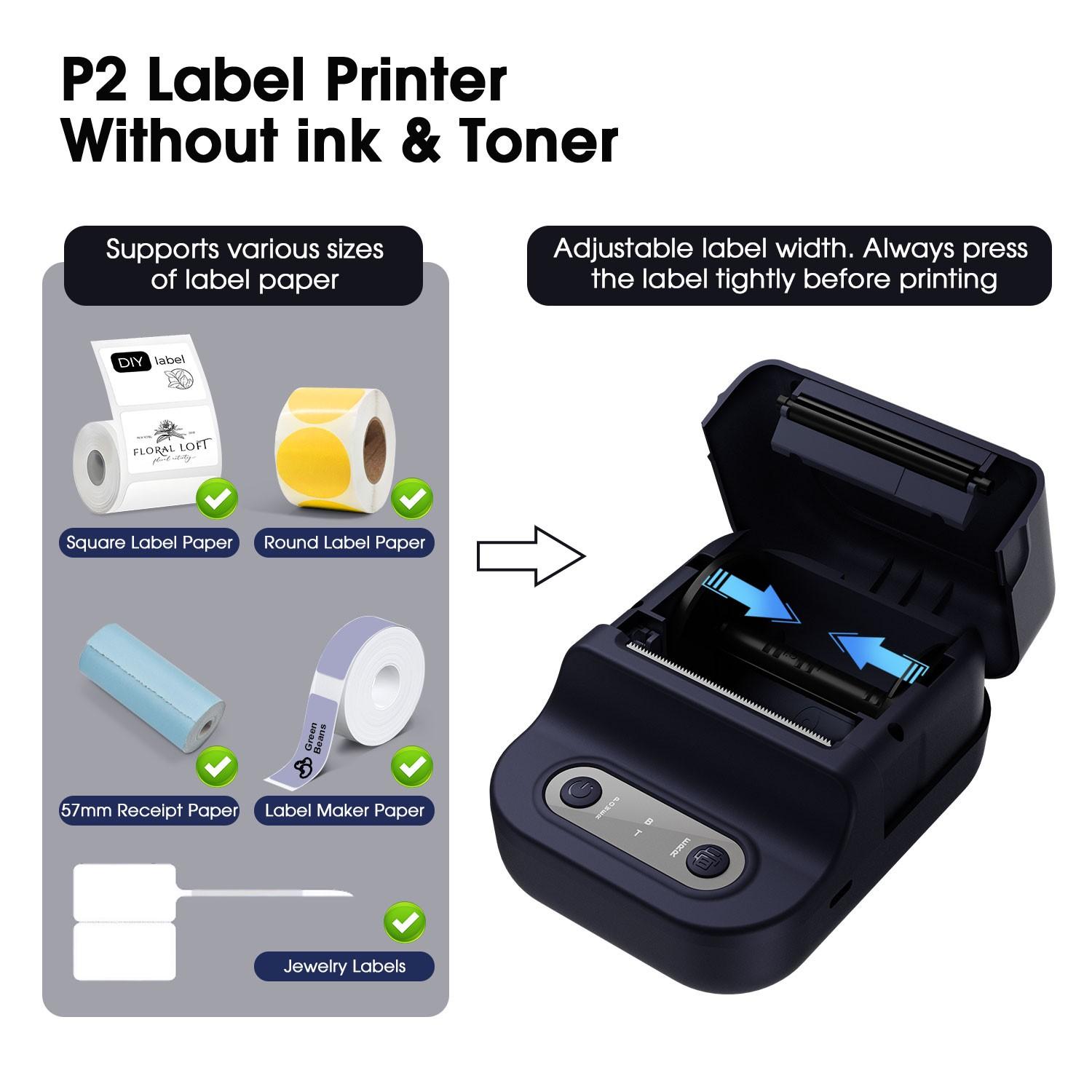Multi-Functional Wireless Portable Mini Thermal Printer, Prints Worksheets, Labels, Photos, Text, USB Charging, Ideal for Home, Office, School