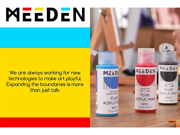 MEEDEN Art US Fluid Pastel Acrylic Paint Set, 6 Vibrant Colors (2 oz, 60 ml), Rich Pigments, Non-Toxic High Flow Art Paints