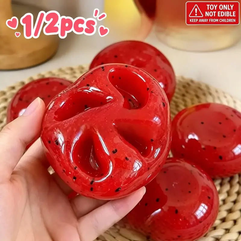 1/2pcs Slushy Watermelon Moldable TPR Squishy Toy, Soft Squishy Fidgets, Ultra Soft ASMR Tactile Slow-Rebound Stress Relief Toy, Calming Fidget for Adults & Kids, Sensory Hand Therapy, Prank Toy, Party Bag Fillers & Stocking Stuffer Gifts