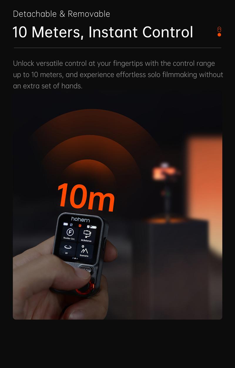 Hohem iSteady M7 AI Tracking Smartphone Gimbal Stabilizer 3-Axis with Magnetic Fill Light/AI Tracking Sensor for iPhone Android with 1/4-inch Color Tochscreen Display,Detachable Remote Controller, Max Payload 500g 2023 Upgraded