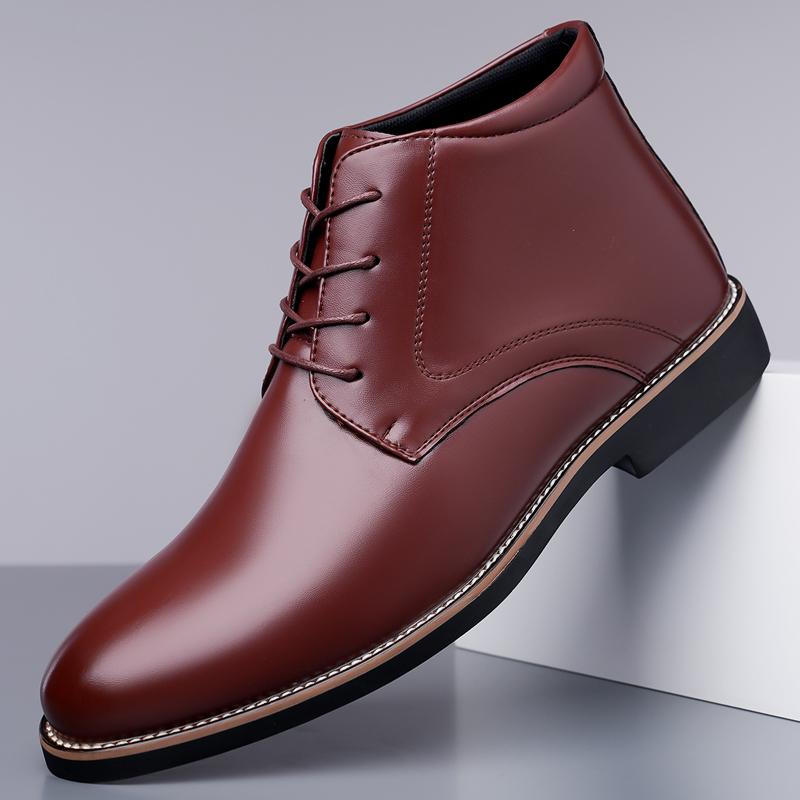 Men's formal high-top simple lace-up men's shoes - TikTok Shop