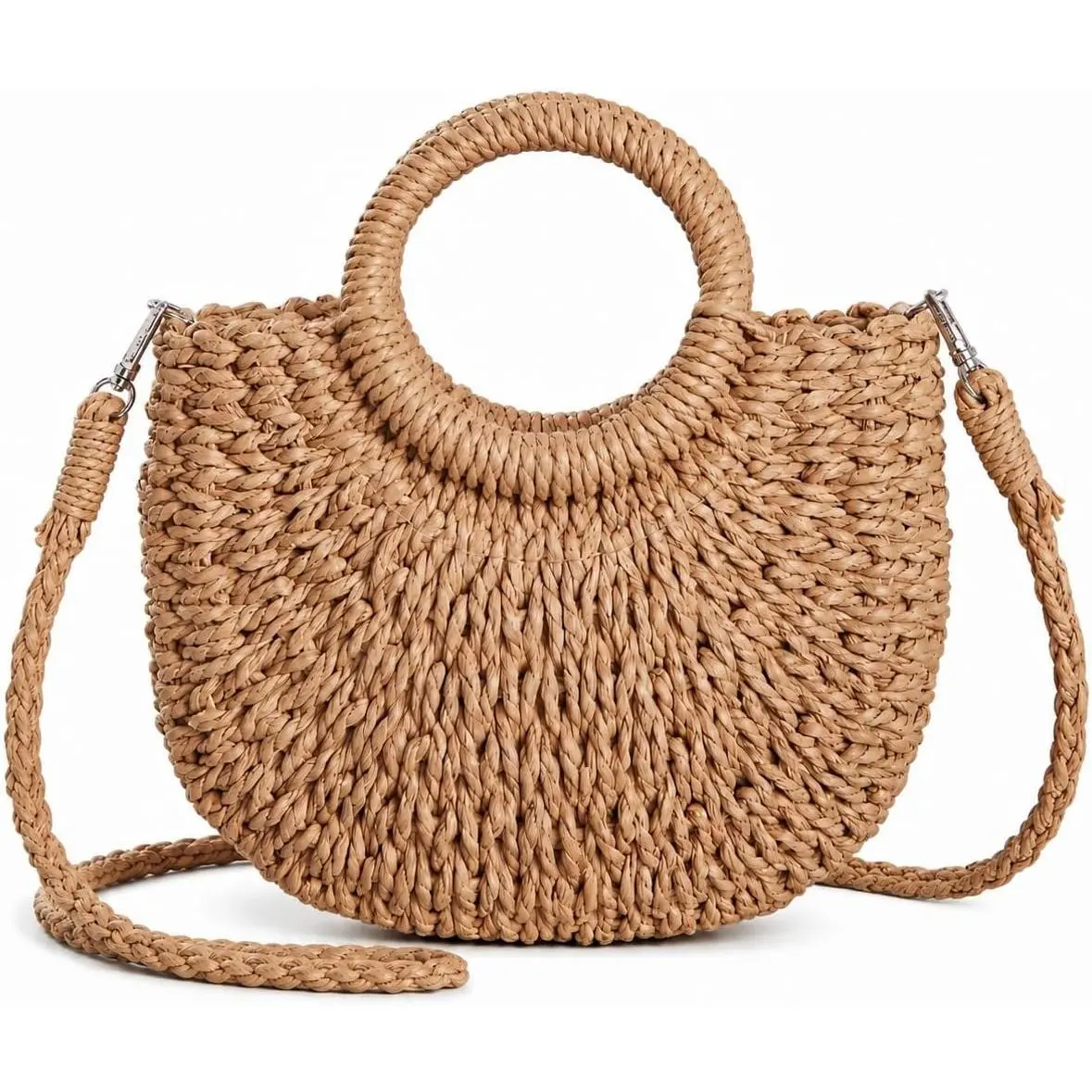 Straw Beach Bag for Women Crossbody Bags Small Boho Purse | Summer Top Handle Cute Woven Handbag Wicker Clutch 2026