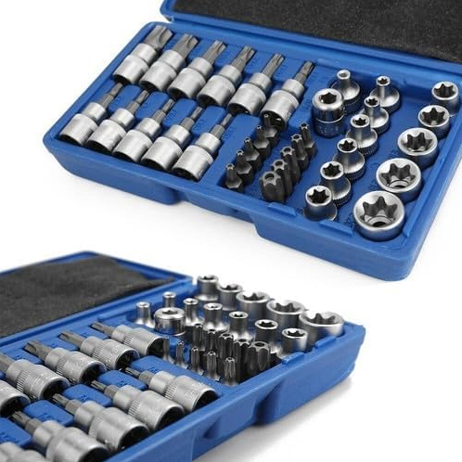 34-Piece E-Type Hex, Internal External Star Key Kit, Large Medium Small Sizes, Durable Metal Construction, Versatile Tool Set, Socket Wrench Set, Bit Socket Set