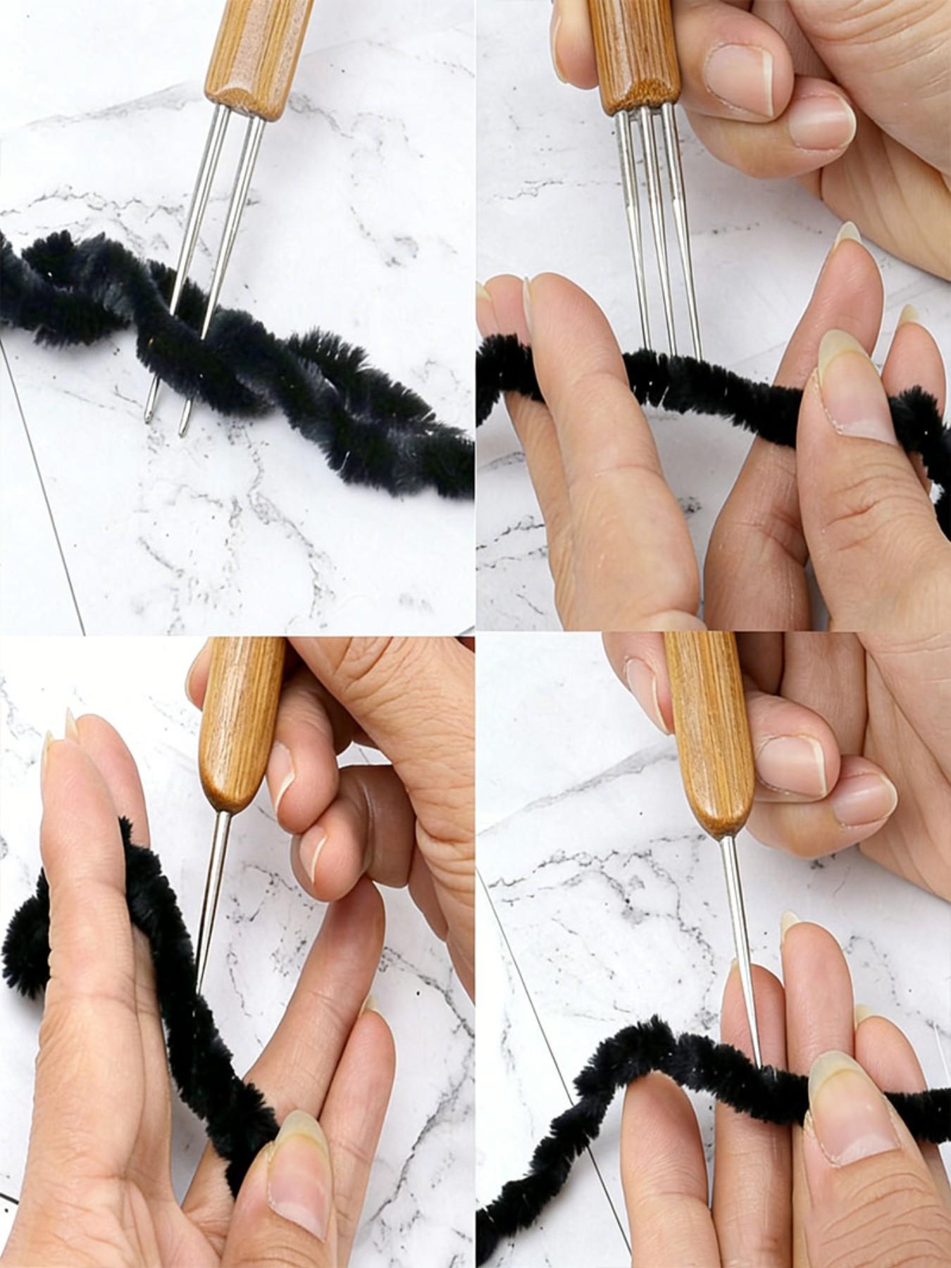 0.5mm High-Quality Wooden Handle Crochet Hook, Precise Needle Tip, Ideal for Wigs, Braiding, Hair Extensions, Handmade Crafting Tools