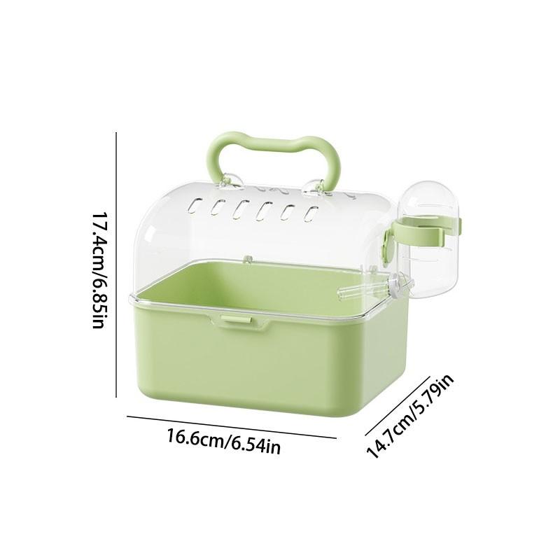 Transparent Acrylic Hamster Cage, Large Portable Travel Handheld Pet Carrier, Ideal for Golden Syrian and Flower Dormice, Easy to Carry, Healing Companionship