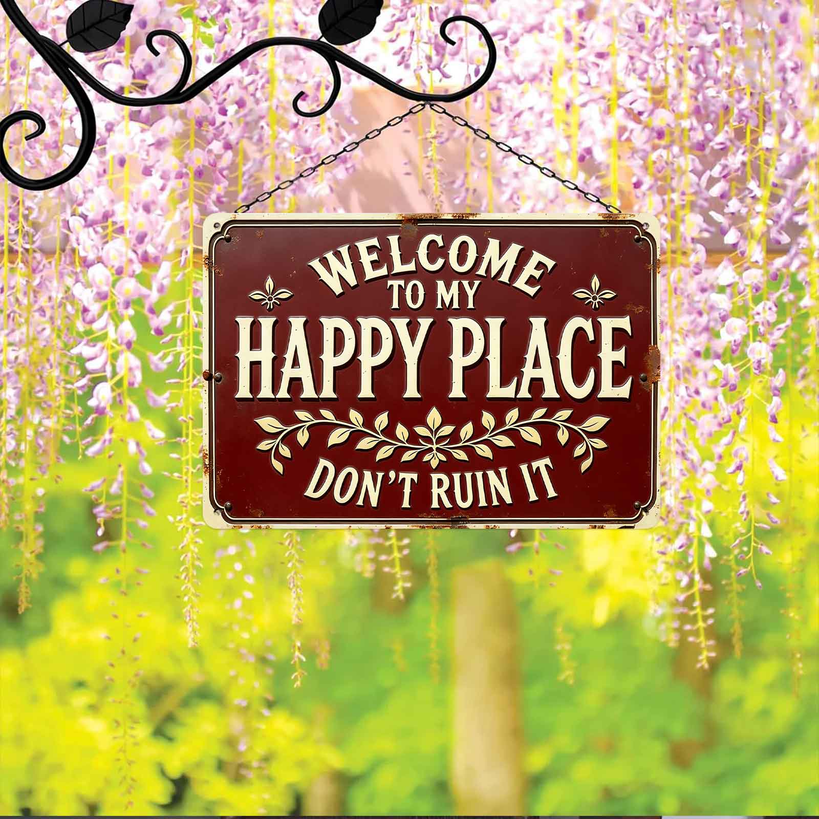 Vintage Burgundy Aluminium Plaque Sign - 