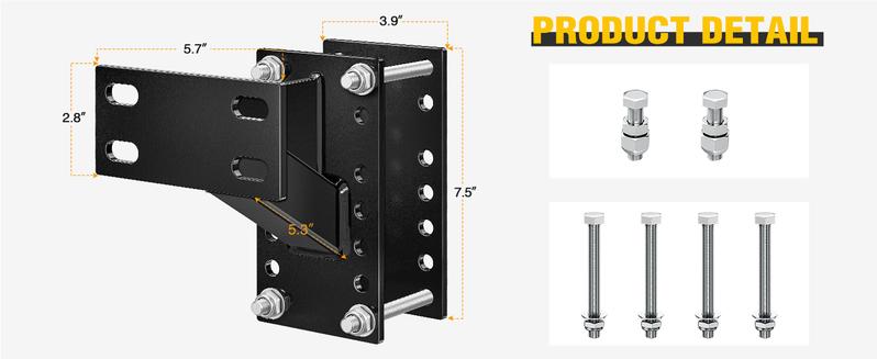 Nilight Spare Tire Carrier Trailer Spare Tire Mount Boat Trailer Carrier Bracket Utility Trailer Accessories Fits 4 & 5 & 6 Lugs Trailer Wheels on 4" 4.5'' 4.75'' 5'' and 5.5'' Bolt Patterns 150 Lbs