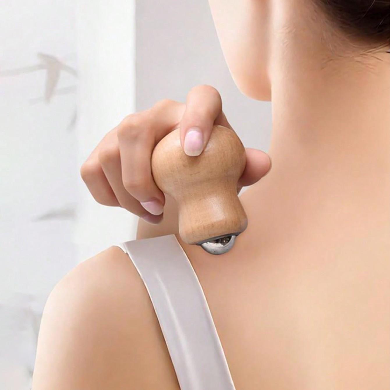 Spherical Massage Tool — Creative Face & Full-Body Massager | Compact & Portable Wooden Design | Ideal for Home & Office Use | Acupoint Massage Device | Mother's Day Gift