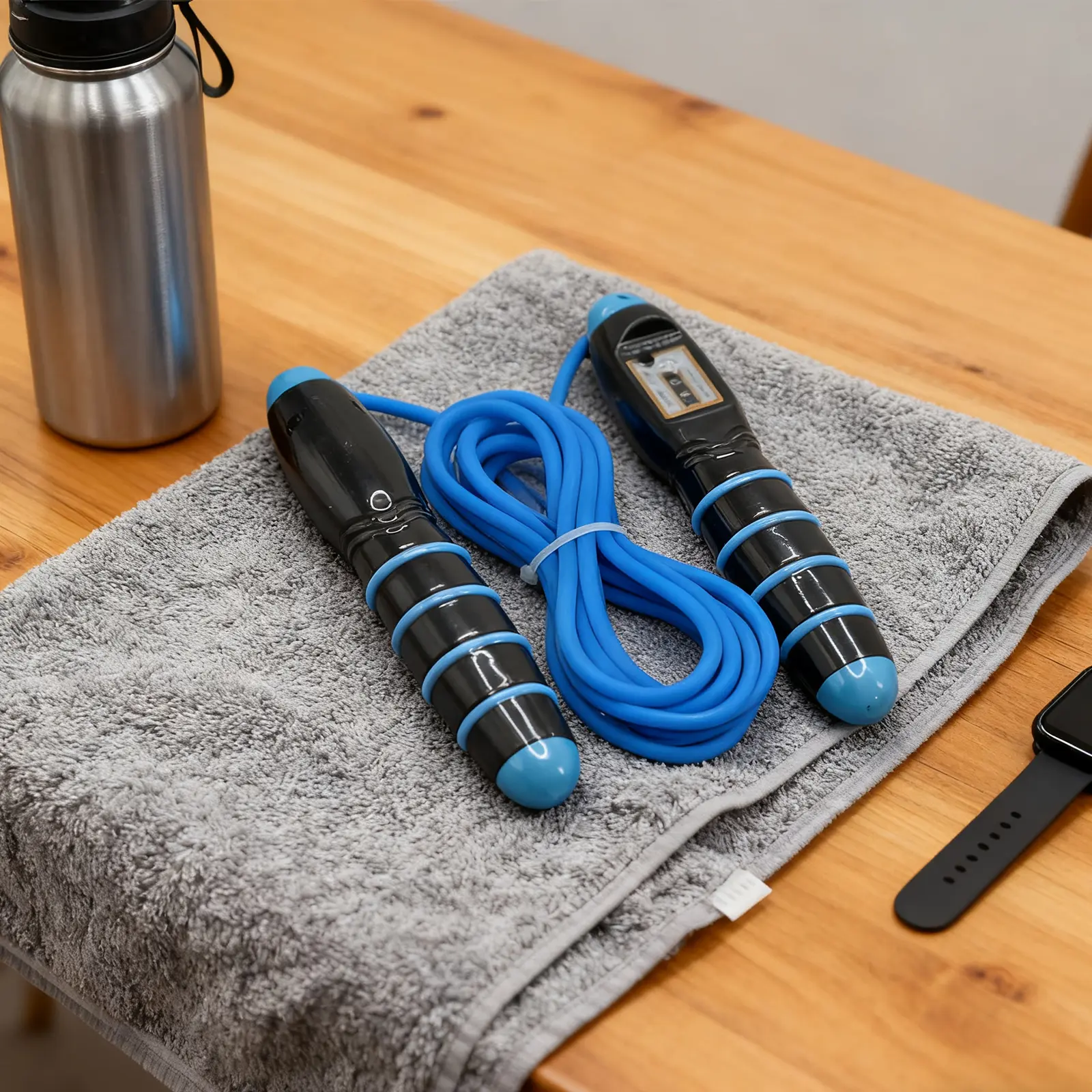 Cordless Jump Rope with Counter, 2-in-1 Smart Jump Rope with LCD Display, Adjustable Skipping Rope for Women and Men, Indoor Cardio & Home Workout Equipment