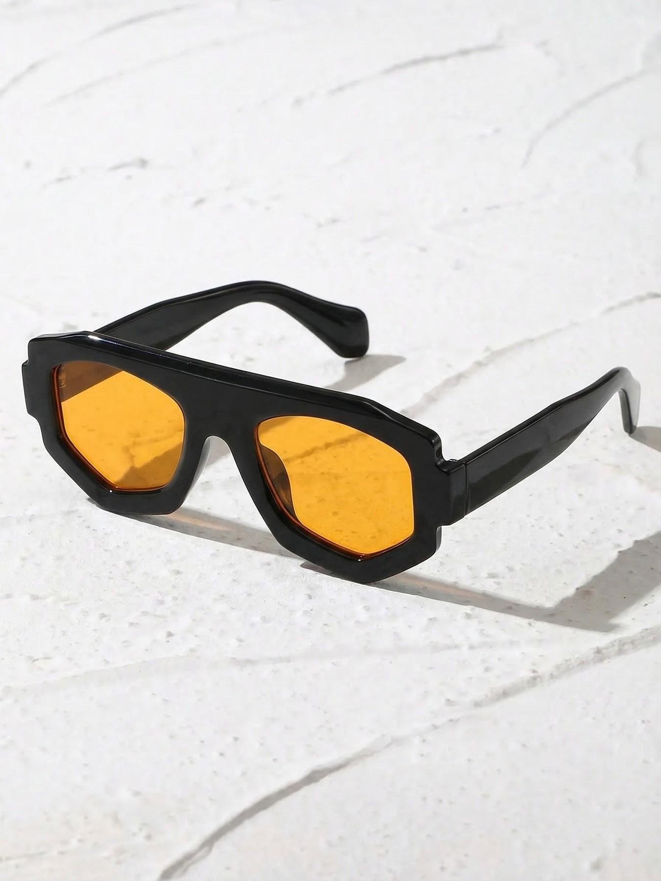 Classic Geometric Frame Sunglasses, Lightweight Uv400 Protection, Ideal for Hiking, Daily Commute, Summer Vacation