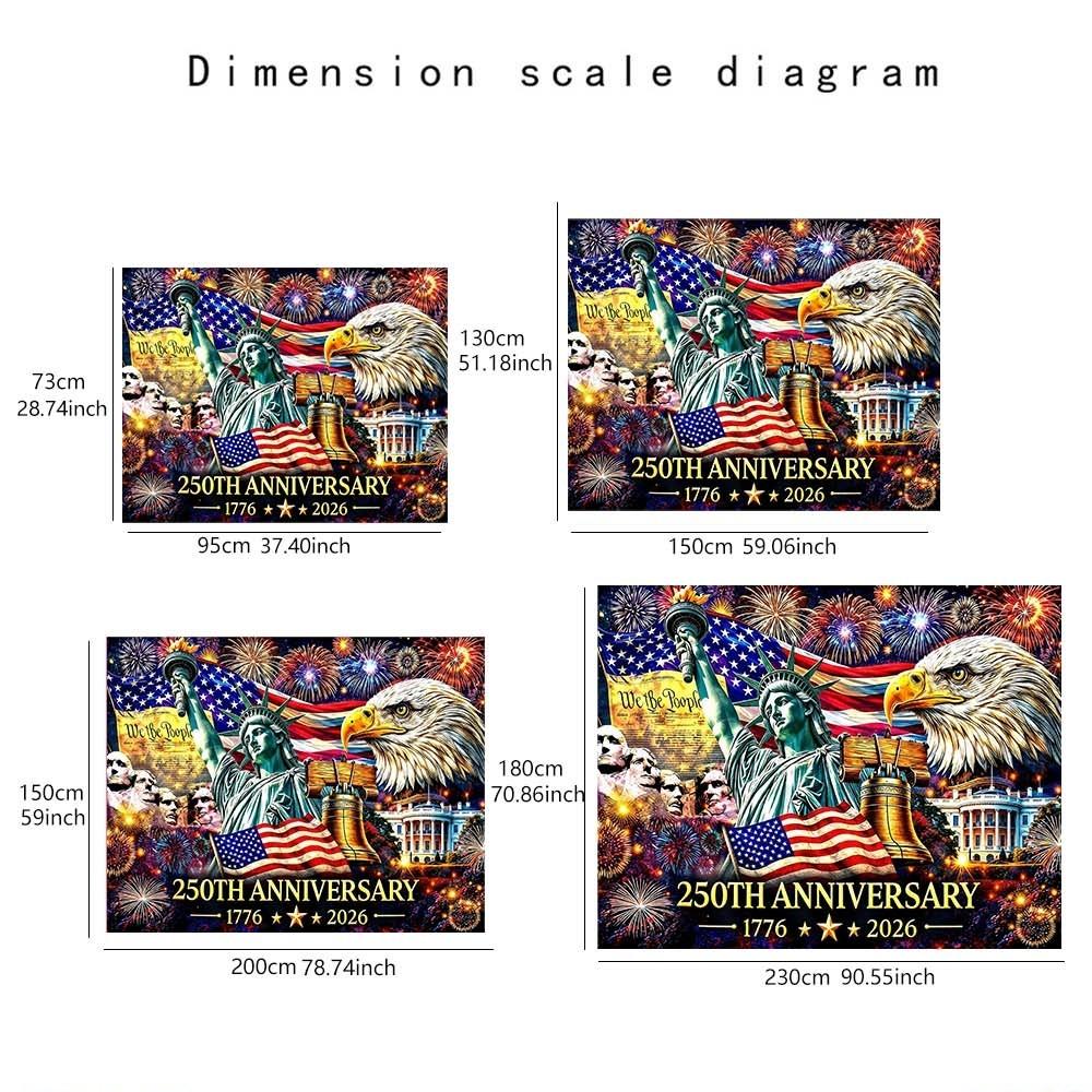 1PC Independence Day Celebration Wall Hanging Fabric for Home Decoration Vibrant Tapestry for Living Room Bedroom Festive Atmosphere Booster for Gatherings and Celebrations 250th Anniversary