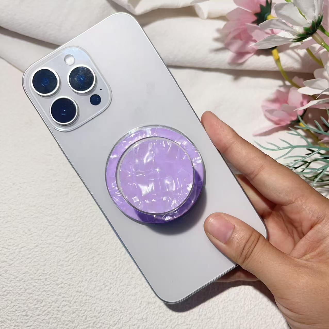 Magsafe Magnetic Phone Holder, Vibrant Shell Texture, High Aesthetic Design, Secure Grip, Compatible with All Smartphones