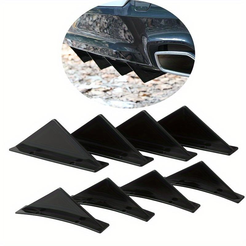 4 black ABS plastic rear bumper mouth diffusers shark fin rear wings, suitable for most car models - fashionable and realistic design, easy to install, car exterior accessories, car exterior decoration; fashionable black; durable ABS